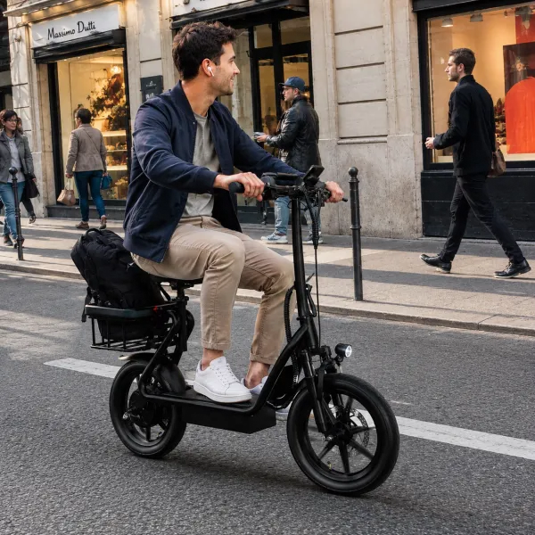 Folding and storing the electric scooter