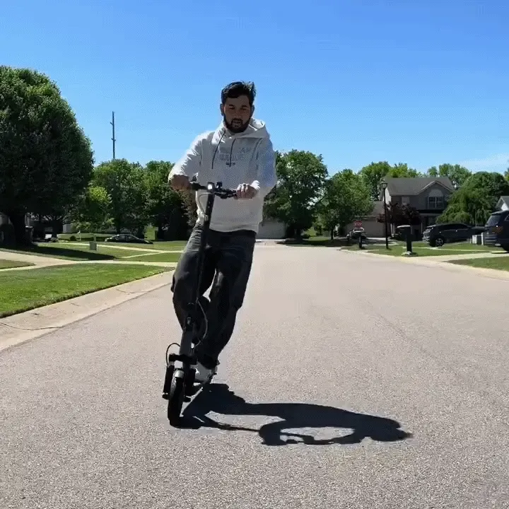 Foldable electric commuter scooter in the city