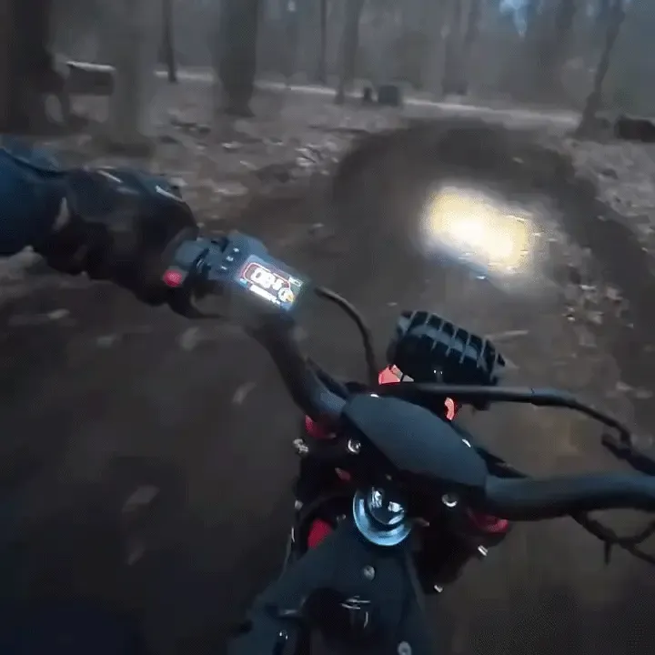 Off-road electric bike on rough terrain