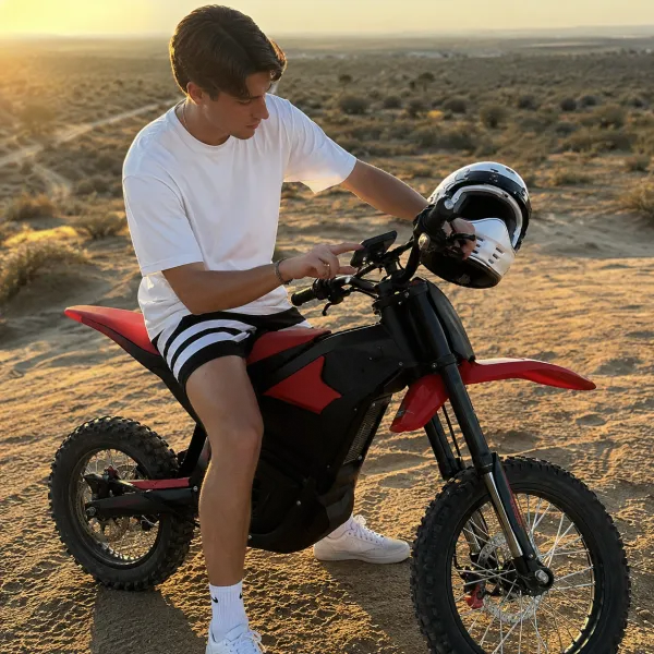 Riding the e-bike on rough terrain