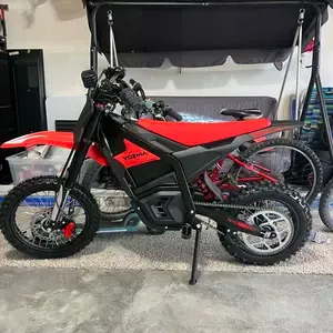 Electric dirt bike on rocky path