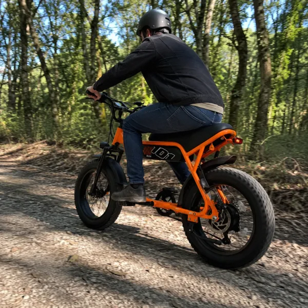 Charging the ESKUTE e-bike in a garage