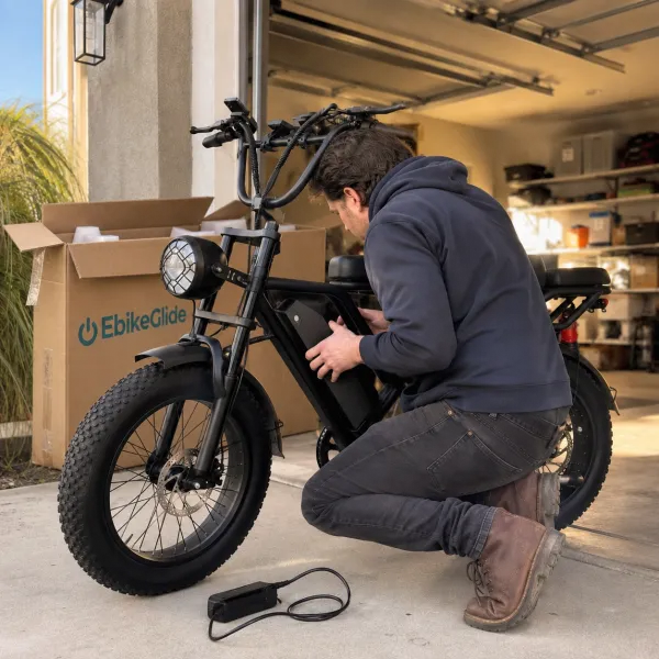 Rider picking their terrain on the e-bike